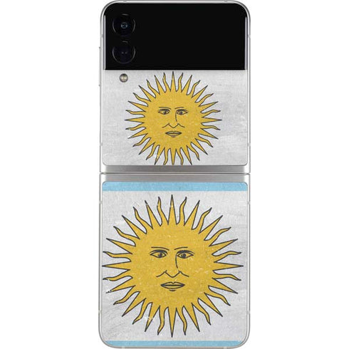 Argentina Flag Distressed Galaxy Z Flip4 5G Skin